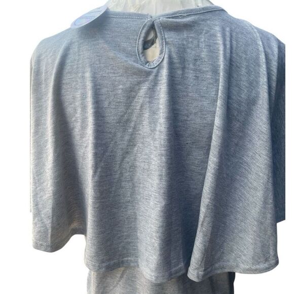 Vogue Collection Gray Shoulder Flaps Blouse Size large NWT - Picture 5 of 6